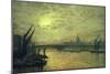 The Thames by Moonlight with Southwark Bridge, 1884-John Atkinson Grimshaw-Mounted Giclee Print