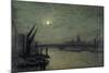 The Thames by Moonlight with Southwark Bridge, 1884-John Atkinson Grimshaw-Mounted Giclee Print