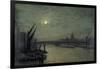 The Thames by Moonlight with Southwark Bridge, 1884-John Atkinson Grimshaw-Framed Giclee Print