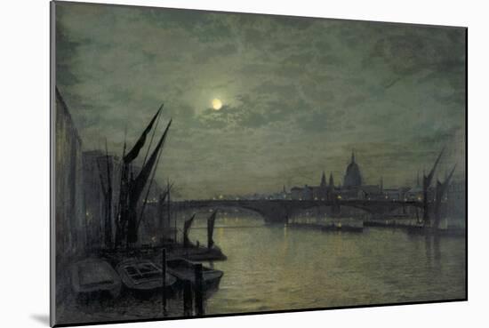 The Thames by Moonlight with Southwark Bridge, 1884-John Atkinson Grimshaw-Mounted Giclee Print