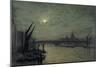 The Thames by Moonlight with Southwark Bridge, 1884-John Atkinson Grimshaw-Mounted Giclee Print