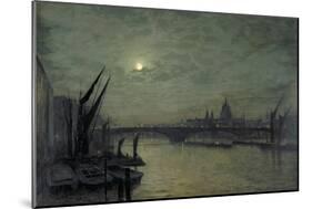 The Thames by Moonlight with Southwark Bridge, 1884-John Atkinson Grimshaw-Mounted Giclee Print