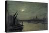 The Thames by Moonlight with Southwark Bridge, 1884-John Atkinson Grimshaw-Stretched Canvas