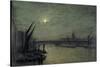 The Thames by Moonlight with Southwark Bridge, 1884-John Atkinson Grimshaw-Stretched Canvas