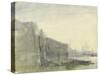 The Thames, Early Morning, Toward St. Paul'S, C.1849 (W/C with Graphite on Paper)-John William Inchbold-Stretched Canvas