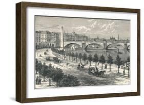 The Thames Embankment, Showing Cleopatras Needle, 1896-null-Framed Giclee Print