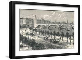 The Thames Embankment, Showing Cleopatras Needle, 1896-null-Framed Giclee Print