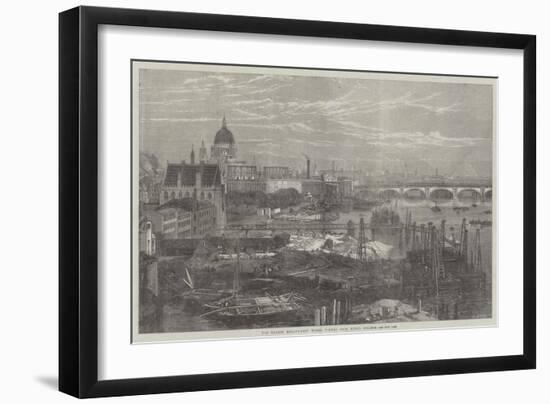 The Thames Embankment Works, Viewed from King's College-null-Framed Giclee Print