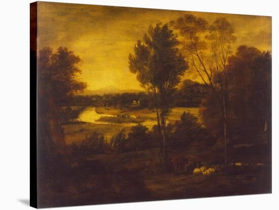 The Thames from Richmond Hill-Joshua Reynolds-Stretched Canvas