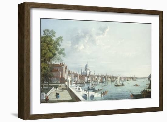 The Thames from Somerset House, Looking Downstream (Oil on Canvas)-William James-Framed Giclee Print