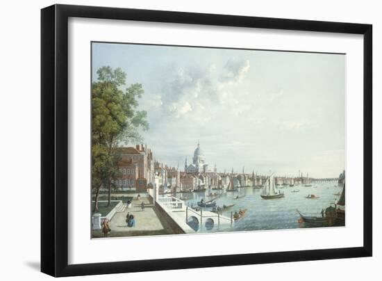 The Thames from Somerset House, Looking Downstream (Oil on Canvas)-William James-Framed Giclee Print