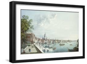 The Thames from Somerset House, Looking Downstream (Oil on Canvas)-William James-Framed Giclee Print