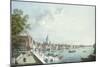 The Thames from Somerset House, Looking Downstream (Oil on Canvas)-William James-Mounted Giclee Print