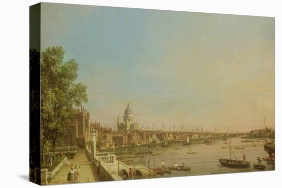 The Thames from the Terrace of Somerset House Looking Towards St. Paul's, c.1750-Canaletto-Stretched Canvas