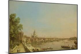 The Thames from the Terrace of Somerset House Looking Towards St. Paul's, c.1750-Canaletto-Mounted Giclee Print