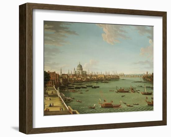 The Thames from the Terrace of Somerset House, Looking Towards the City, C.1745-Antonio Joli-Framed Giclee Print