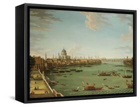 The Thames from the Terrace of Somerset House, Looking Towards the City, C.1745-Antonio Joli-Framed Stretched Canvas