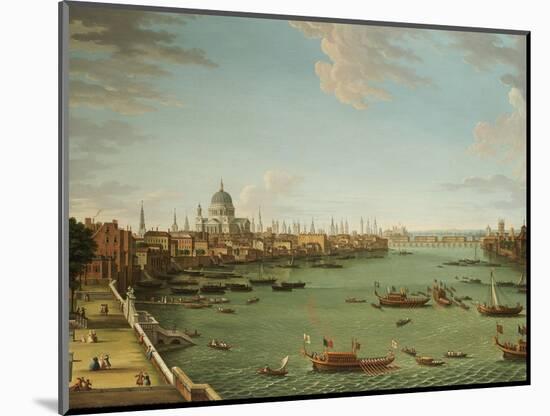 The Thames from the Terrace of Somerset House, Looking Towards the City, C.1745-Antonio Joli-Mounted Giclee Print