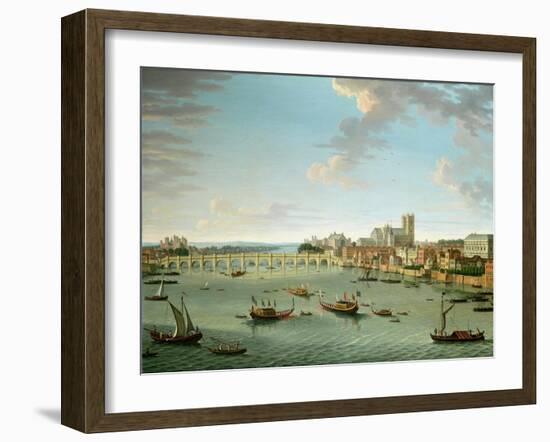 The Thames from the Terrace of Somerset House Looking Towards Westminster-Antonio Joli-Framed Giclee Print