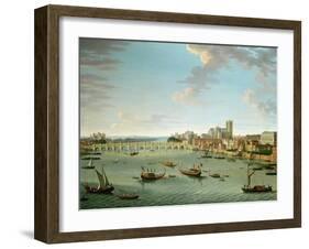 The Thames from the Terrace of Somerset House Looking Towards Westminster-Antonio Joli-Framed Giclee Print