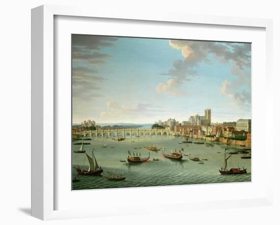 The Thames from the Terrace of Somerset House Looking Towards Westminster-Antonio Joli-Framed Giclee Print