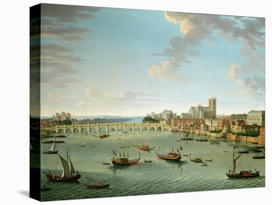 The Thames from the Terrace of Somerset House Looking Towards Westminster-Antonio Joli-Stretched Canvas