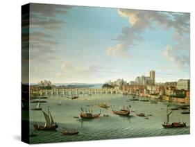 The Thames from the Terrace of Somerset House Looking Towards Westminster-Antonio Joli-Stretched Canvas