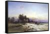 The Thames Frozen, Evening, Sonning, c.1852-George Williams-Framed Stretched Canvas