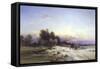 The Thames Frozen, Evening, Sonning, c.1852-George Williams-Framed Stretched Canvas