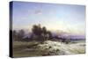 The Thames Frozen, Evening, Sonning, c.1852-George Williams-Stretched Canvas