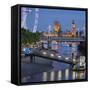 The Thames, Hungerford Bridge, Westminster Palace, London Eye, Big Ben-Rainer Mirau-Framed Stretched Canvas