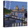 The Thames, Hungerford Bridge, Westminster Palace, London Eye, Big Ben-Rainer Mirau-Stretched Canvas