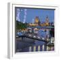 The Thames, Hungerford Bridge, Westminster Palace, London Eye, Big Ben-Rainer Mirau-Framed Photographic Print