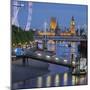 The Thames, Hungerford Bridge, Westminster Palace, London Eye, Big Ben-Rainer Mirau-Mounted Photographic Print