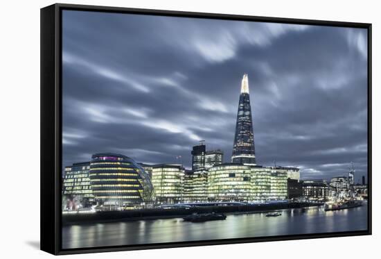 The Thames in Southwark with City Hall, More London Riverside, London, England, UK-Alex Robinson-Framed Stretched Canvas