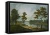 The Thames near Marble Hill, Twickenham-Richard Wilson-Framed Stretched Canvas