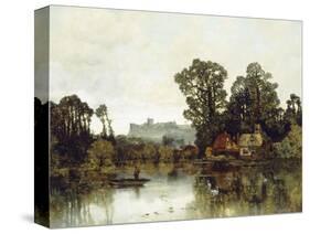 The Thames River with a View onto Windsor Castle-Karl Heffner-Stretched Canvas