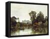 The Thames River with a View onto Windsor Castle-Karl Heffner-Framed Stretched Canvas