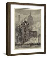 The Thames Street Fire, a Sketch from the Railway Bridge-Henry William Brewer-Framed Giclee Print