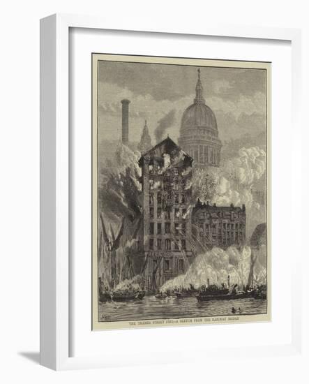 The Thames Street Fire, a Sketch from the Railway Bridge-Henry William Brewer-Framed Giclee Print