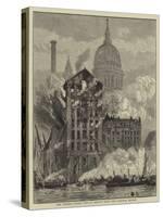 The Thames Street Fire, a Sketch from the Railway Bridge-Henry William Brewer-Stretched Canvas
