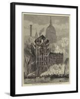 The Thames Street Fire, a Sketch from the Railway Bridge-Henry William Brewer-Framed Giclee Print