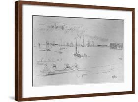 'The Thames Towards Erith', c1877-James Abbott McNeill Whistler-Framed Giclee Print