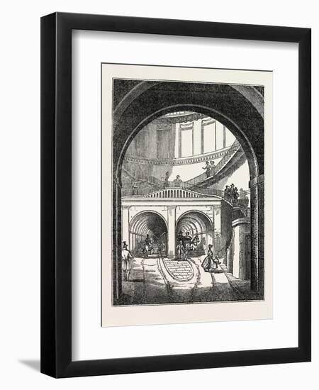 The Thames Tunnel: the Rotherhithe Shaft, or Descent-null-Framed Premium Giclee Print