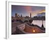 The Thames, Westminster Bridge, Westminster Palace, Big Ben, in the Evening-Rainer Mirau-Framed Photographic Print