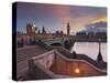 The Thames, Westminster Bridge, Westminster Palace, Big Ben, in the Evening-Rainer Mirau-Stretched Canvas