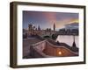 The Thames, Westminster Bridge, Westminster Palace, Big Ben, in the Evening-Rainer Mirau-Framed Photographic Print