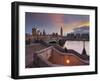 The Thames, Westminster Bridge, Westminster Palace, Big Ben, in the Evening-Rainer Mirau-Framed Photographic Print