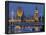 The Thames, Westminster Palace, Hungerford Bridge, Big Ben, in the Evening-Rainer Mirau-Framed Photographic Print