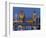 The Thames, Westminster Palace, Hungerford Bridge, Big Ben, in the Evening-Rainer Mirau-Framed Photographic Print